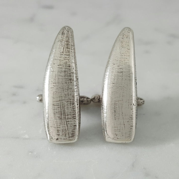 Handmade Sterling Silver Alligator Tooth Cufflinks