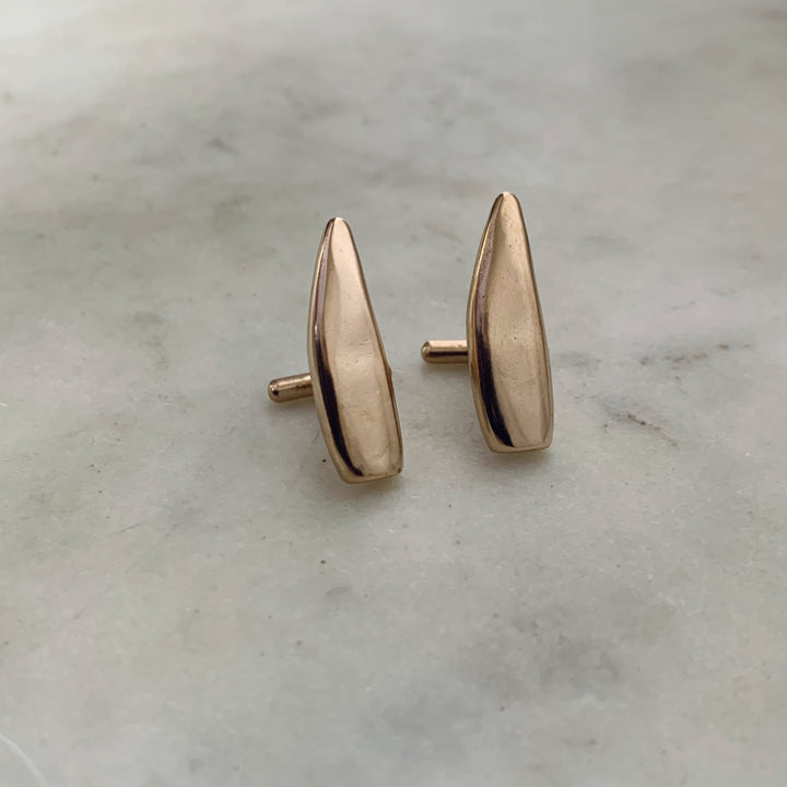 Handmade Bronze Alligator Tooth Cufflinks