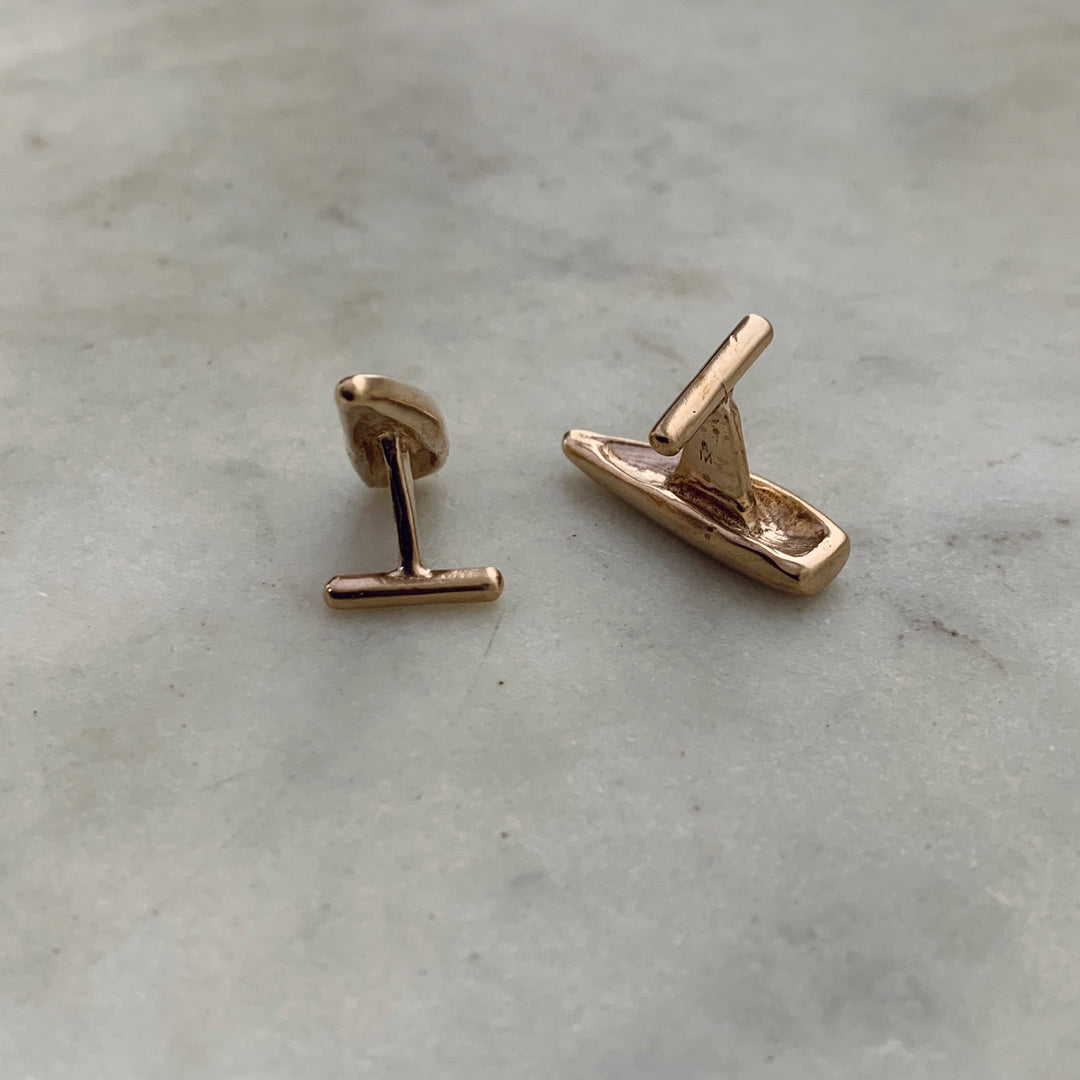 Handmade Bronze Alligator Tooth Cufflinks