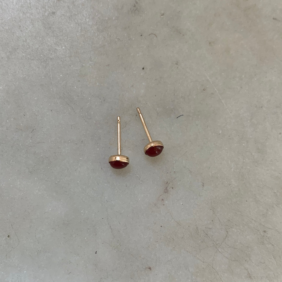 Gold Filled Carnelian Stud Earrings - MIMOSA Handcrafted Jewelry