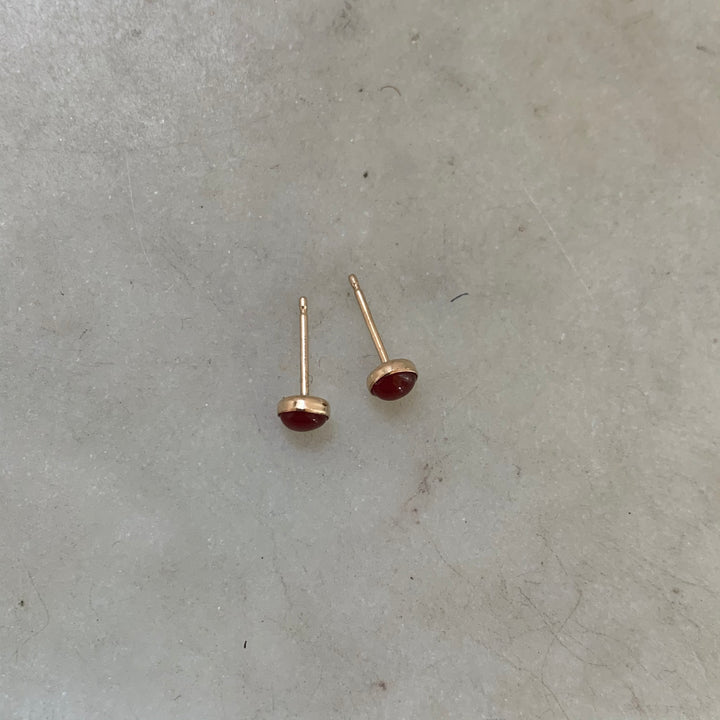Gold Filled Carnelian Stud Earrings - MIMOSA Handcrafted Jewelry