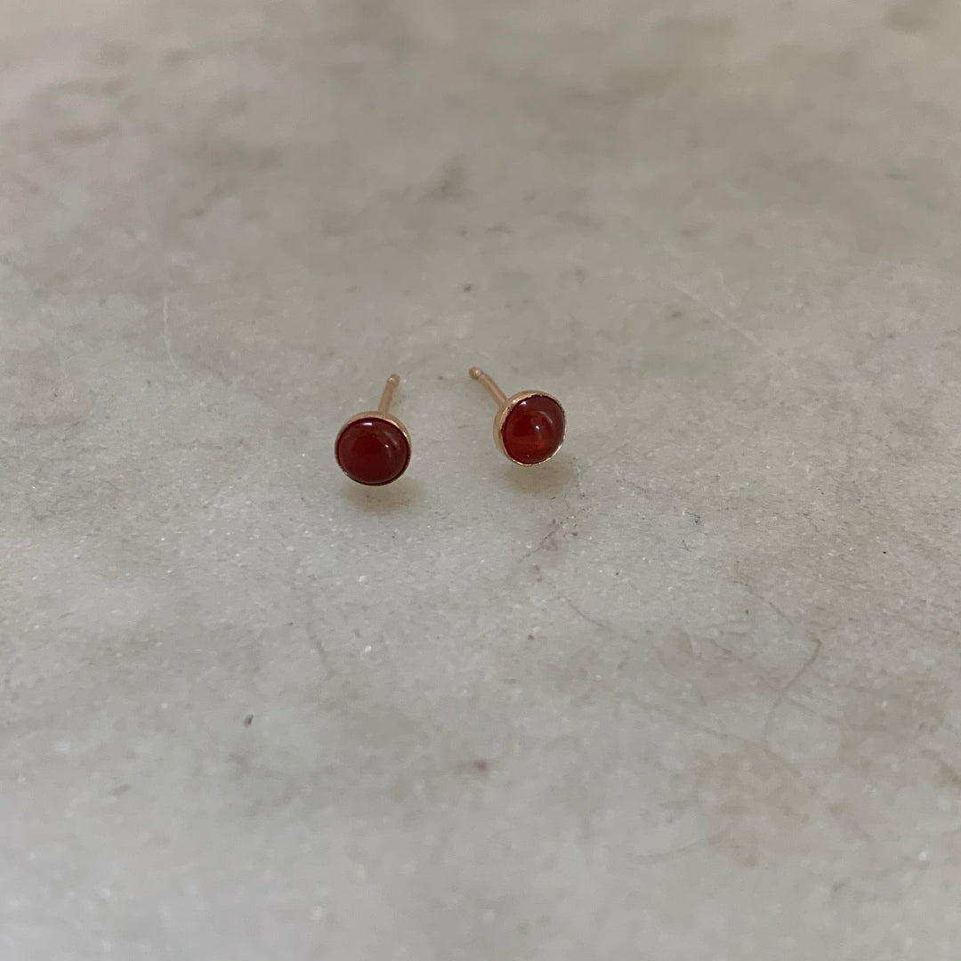 Gold Filled Carnelian Stud Earrings - MIMOSA Handcrafted Jewelry