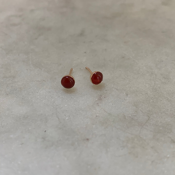 Gold Filled Carnelian Stud Earrings - MIMOSA Handcrafted Jewelry