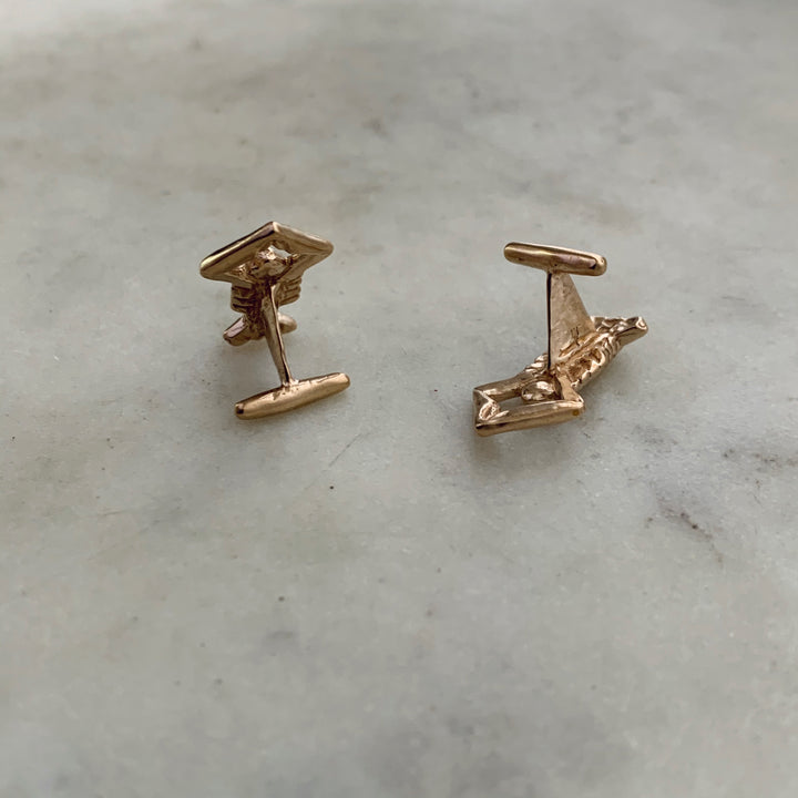 Handcrafted Bronze Crawfish Cufflink Jewelry