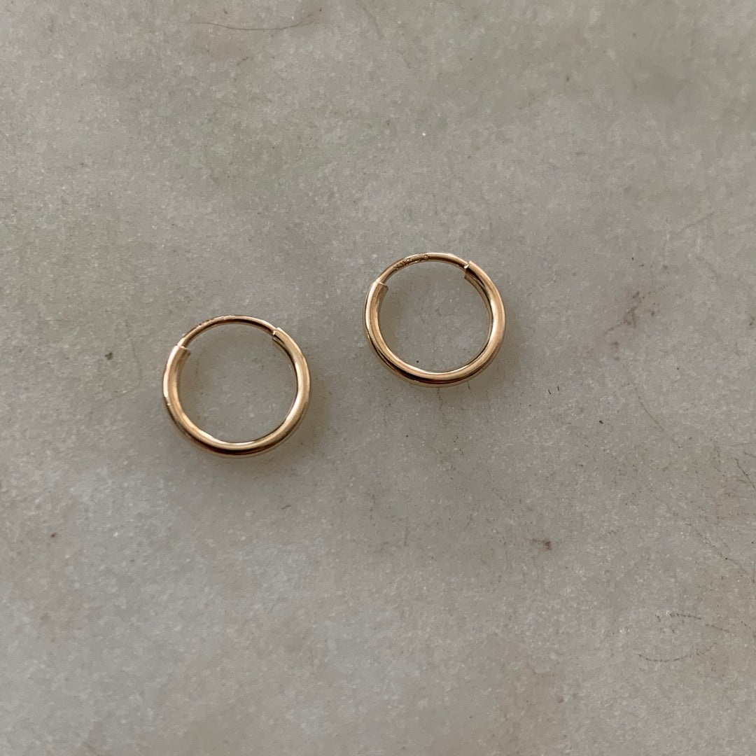 Gold Filled Tiny Hoop Earrings - MIMOSA Handcrafted Jewelry 