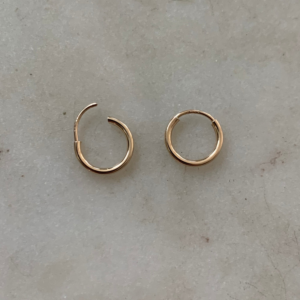 Gold Filled Tiny Hoop Earrings - MIMOSA Handcrafted Jewelry 