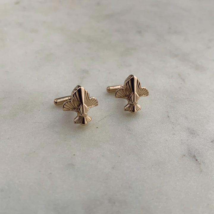 Handcrafted Bronze Fleur de Lis Cufflink Jewelry