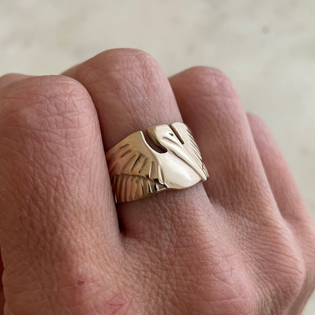 14K GOLD PELICAN RING