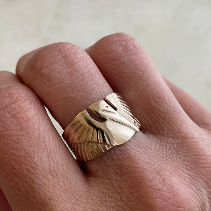 14K GOLD PELICAN RING