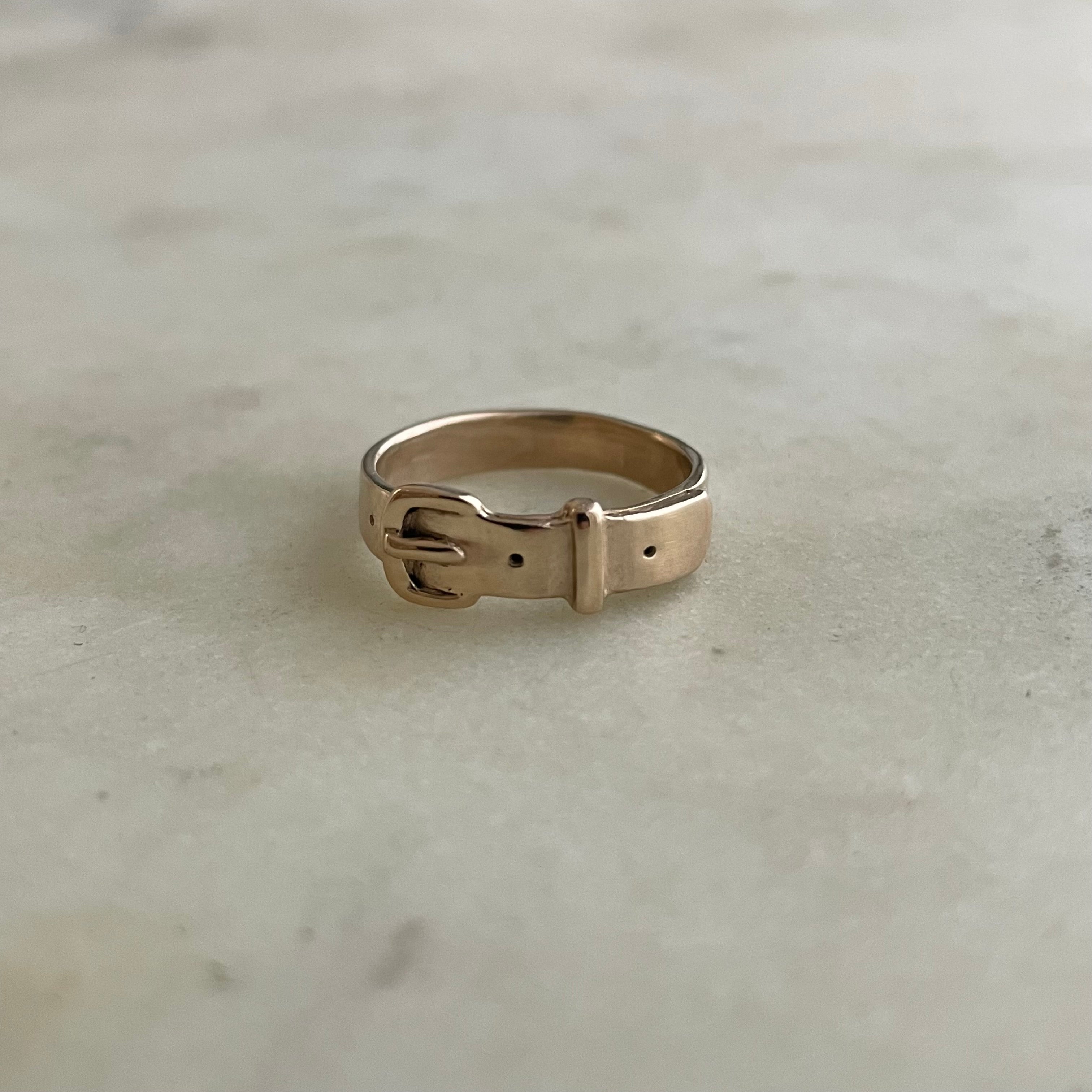 14K Gold Belt Ring | Mimosa Handcrafted 14K Yellow Gold / 7