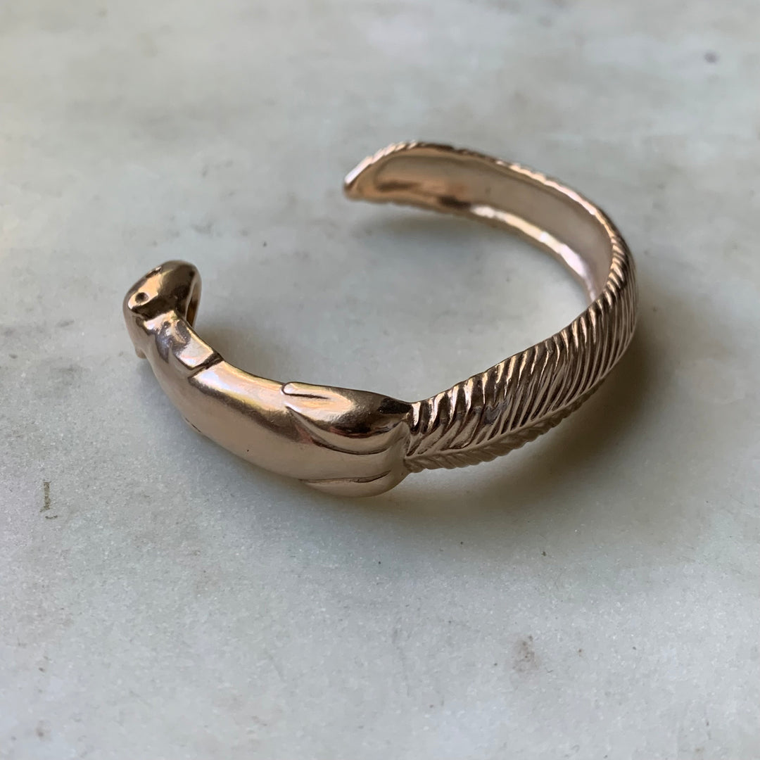 Handmade Bronze Squirrel Cuff Bracelet