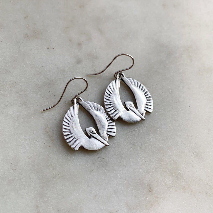 PELICAN EARRINGS - SMALL - MIMOSA Handcrafted Jewelry