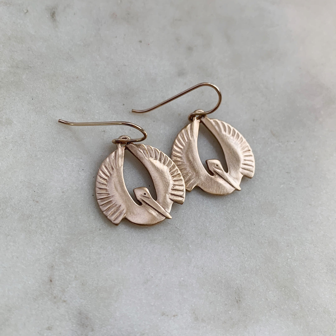 PELICAN EARRINGS - SMALL - MIMOSA Handcrafted Jewelry