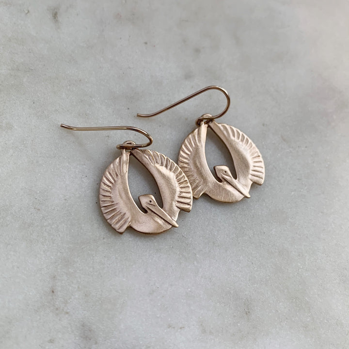 PELICAN EARRINGS - SMALL - MIMOSA Handcrafted Jewelry