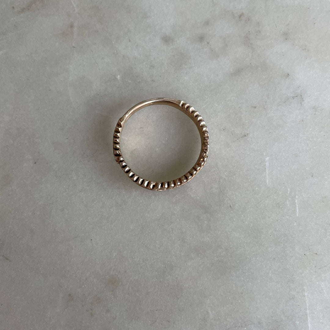 Handmade Bronze Mimosa Sprig Ring