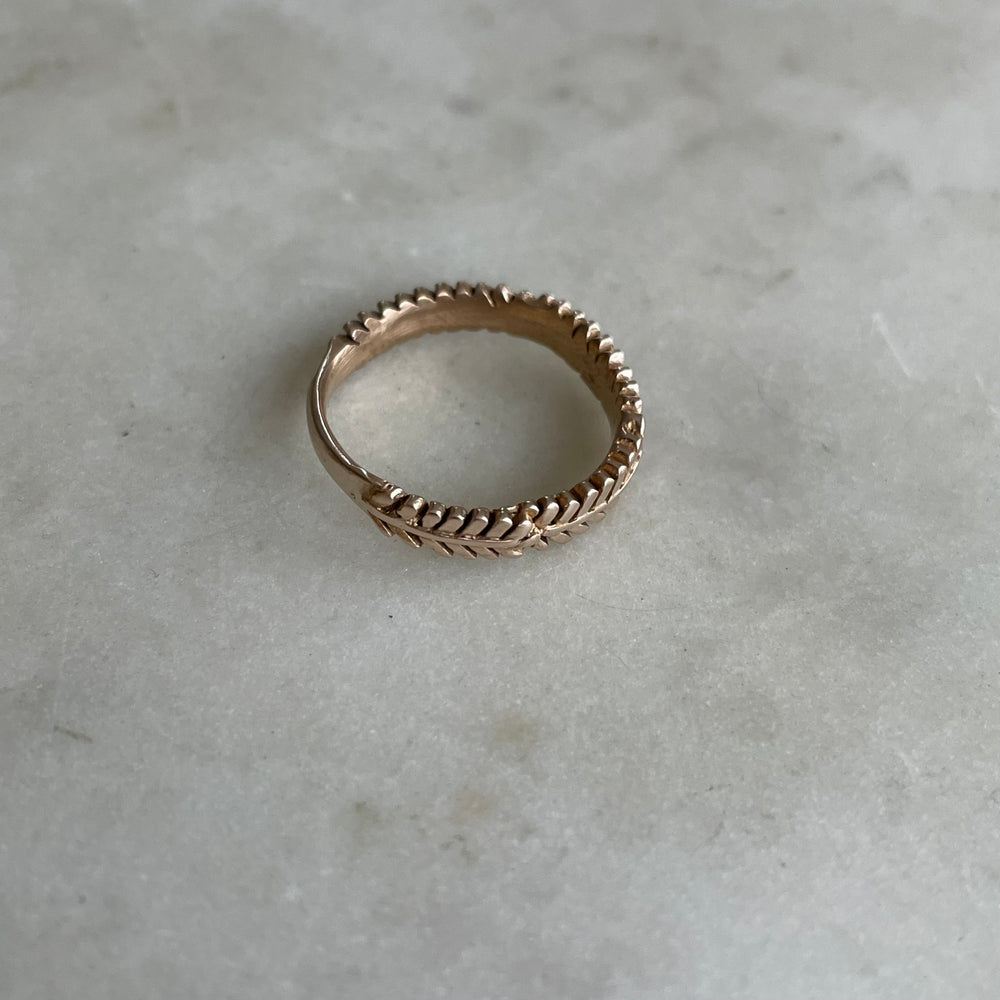 Handmade Bronze Mimosa Sprig Ring