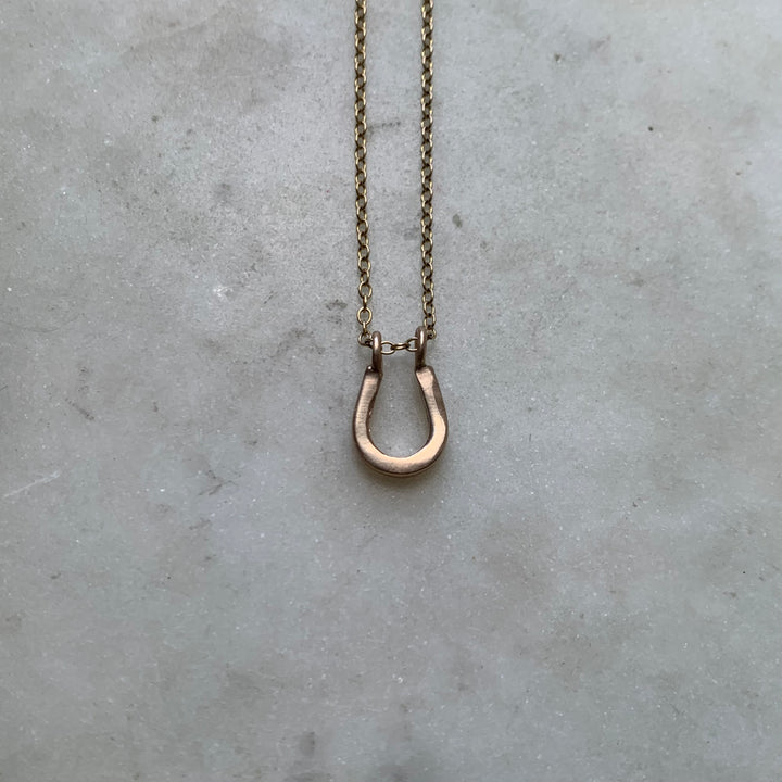 Handcrafted Lucky Horseshoe Pendant Necklace