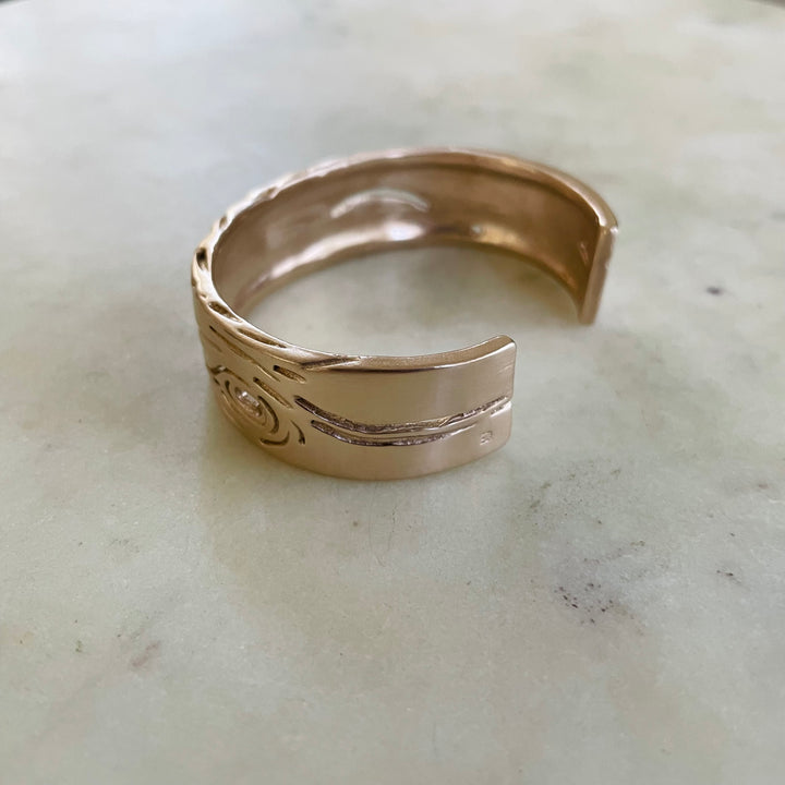 Handmade Bronze Pecky Cypress Cuff Bracelet