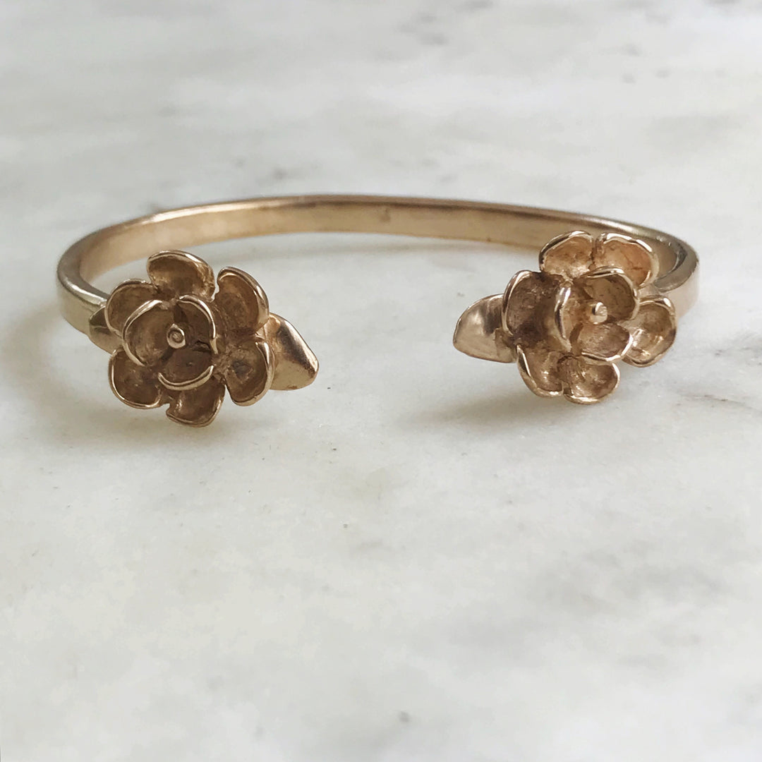 DOUBLE MAGNOLIA BANGLE - MIMOSA Handcrafted Jewelry