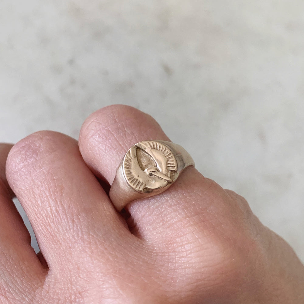 PELICAN SIGNET RING - MIMOSA Handcrafted Jewelry
