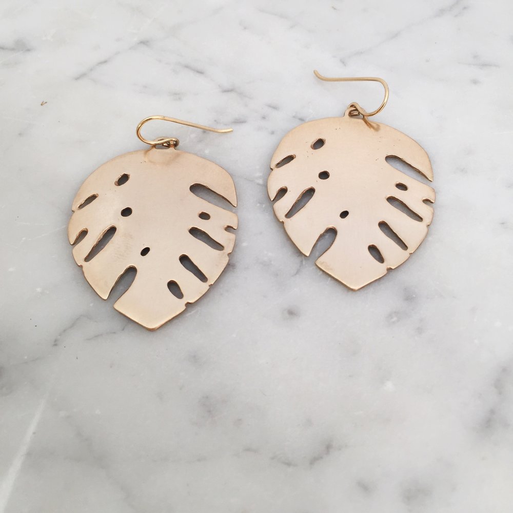 MONSTERA EARRINGS - MIMOSA Handcrafted Jewelry