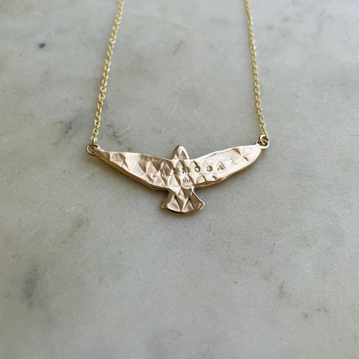 14k gold purple martin necklace