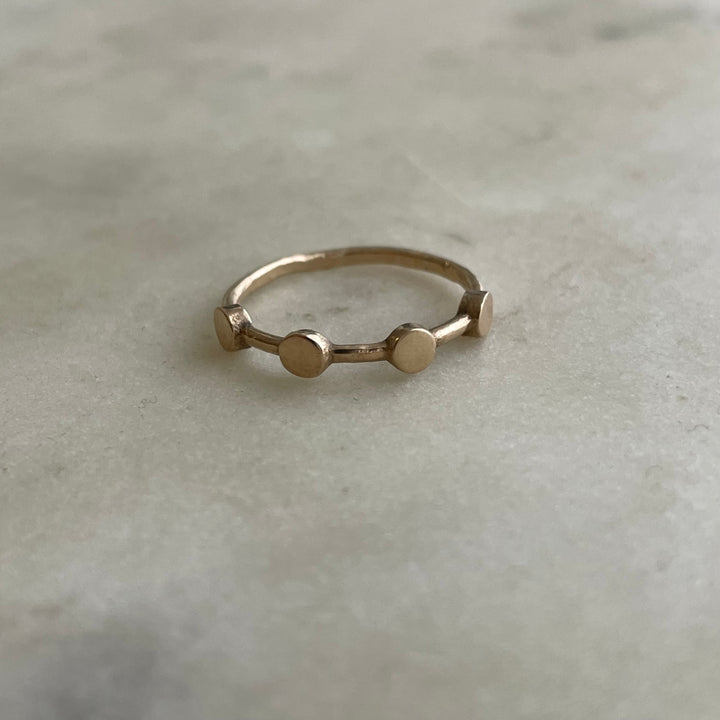 14K GOLD DOT TO DOT RING — NO STONE