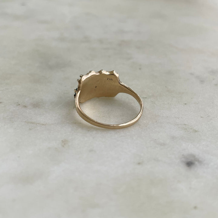 14K GOLD 13 STONE RING — MALACHITE
