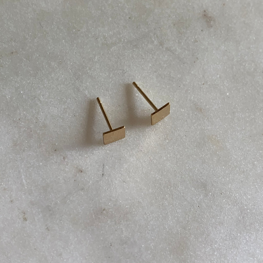 Gold-filled square stud earrings