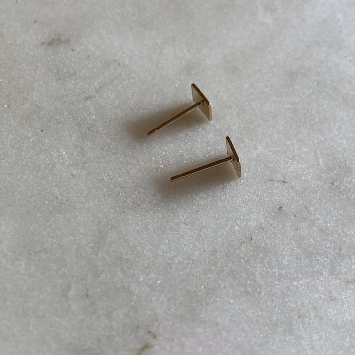 Gold-filled square stud earrings