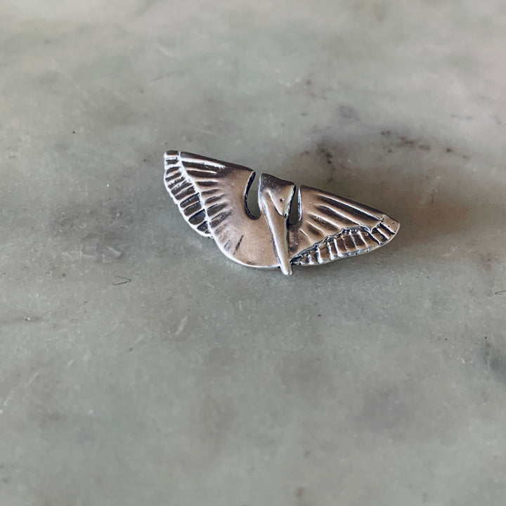MIMOSA Handcrafted Pelican Pin in Sterling Silver