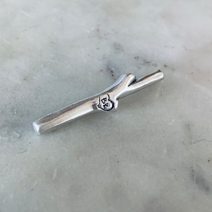 MIMOSA Handcrafted Red Stick Love Pin in Sterling Silver