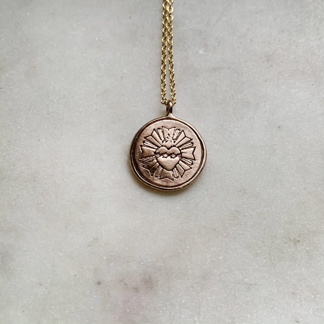 SACRED HEART PENDANT - MIMOSA Handcrafted Jewelry
