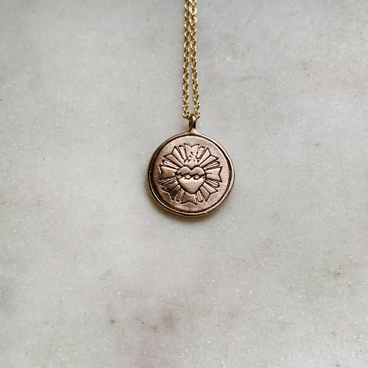 SACRED HEART PENDANT - MIMOSA Handcrafted Jewelry
