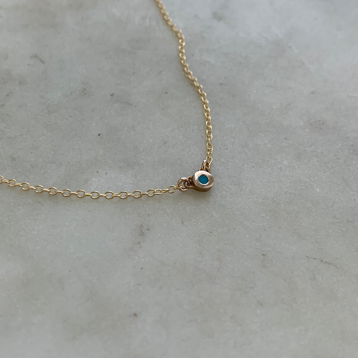 Handmade Bronze Grace Pendant Necklace with Turquoise Stone