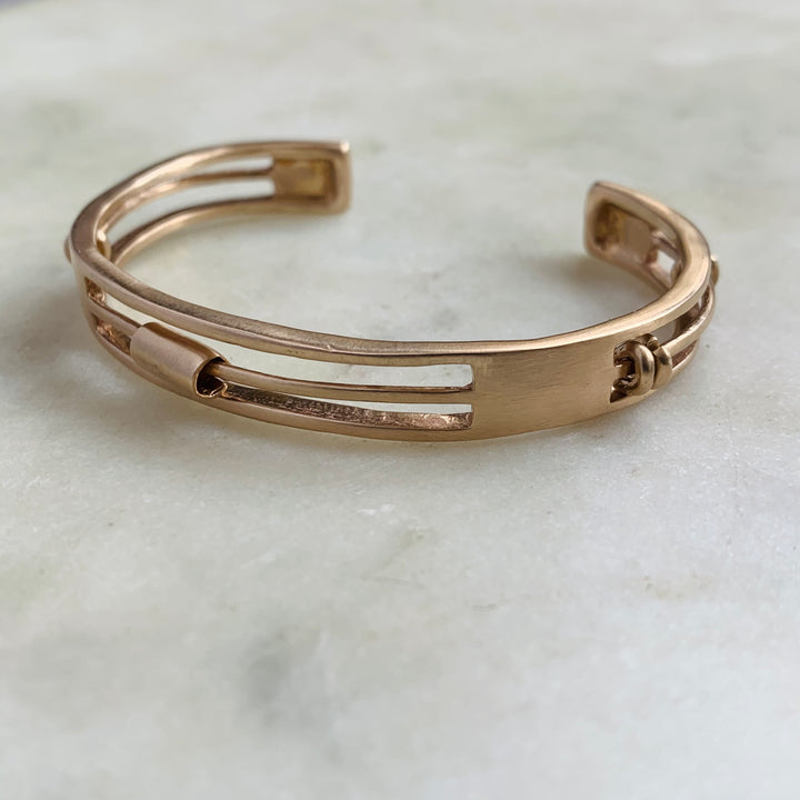 Handmade Bronze Daydreamer Cuff Bracelet with moving parts