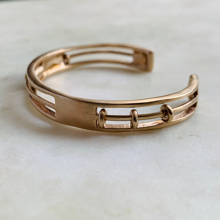 Handmade Bronze Daydreamer Cuff Bracelet with moving parts