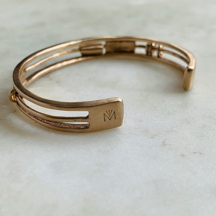 Handmade Bronze Daydreamer Cuff Bracelet with moving parts