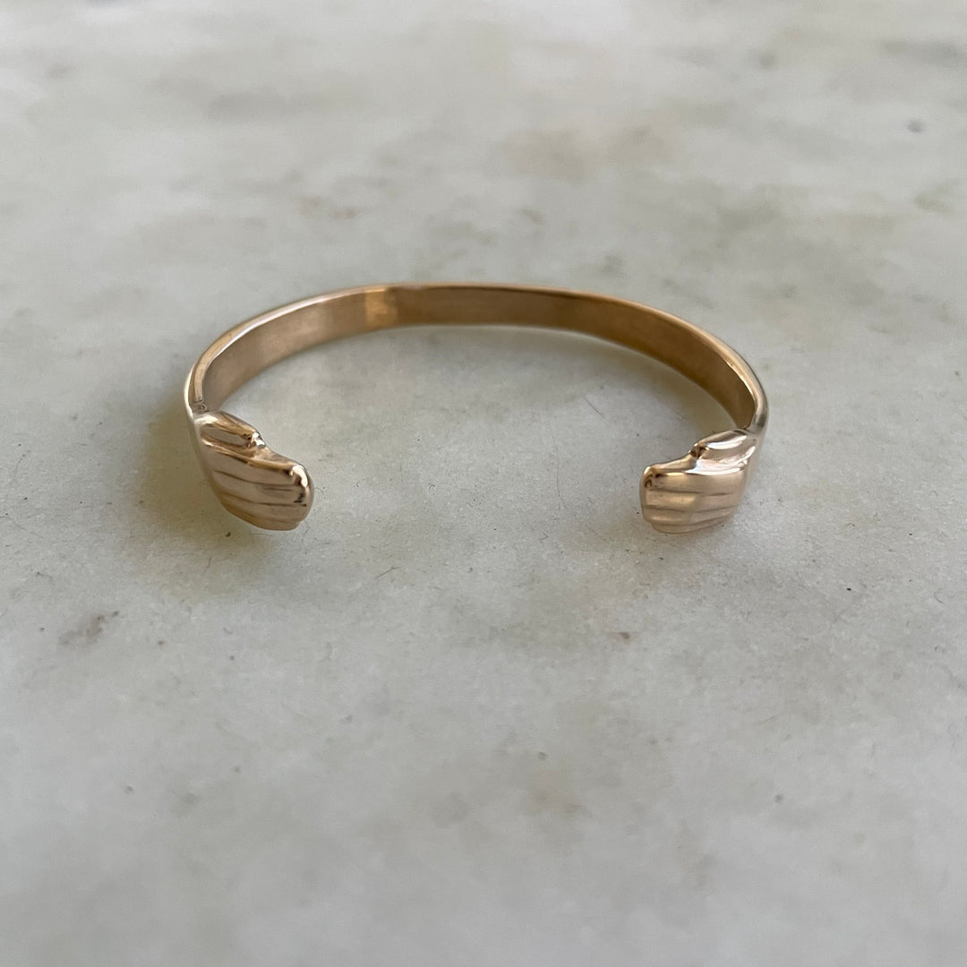 Handmade Bronze Child Sized Hug Cuff Bracelet