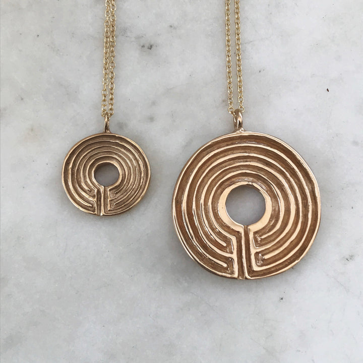 LABYRINTH PENDANT — SMALL & LARGE - MIMOSA Handcrafted Jewelry