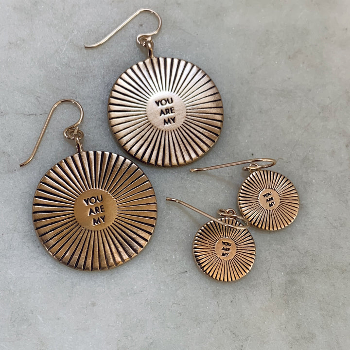Bronze You Are My Sunshine Earrings - MIMOSA Handcrafted