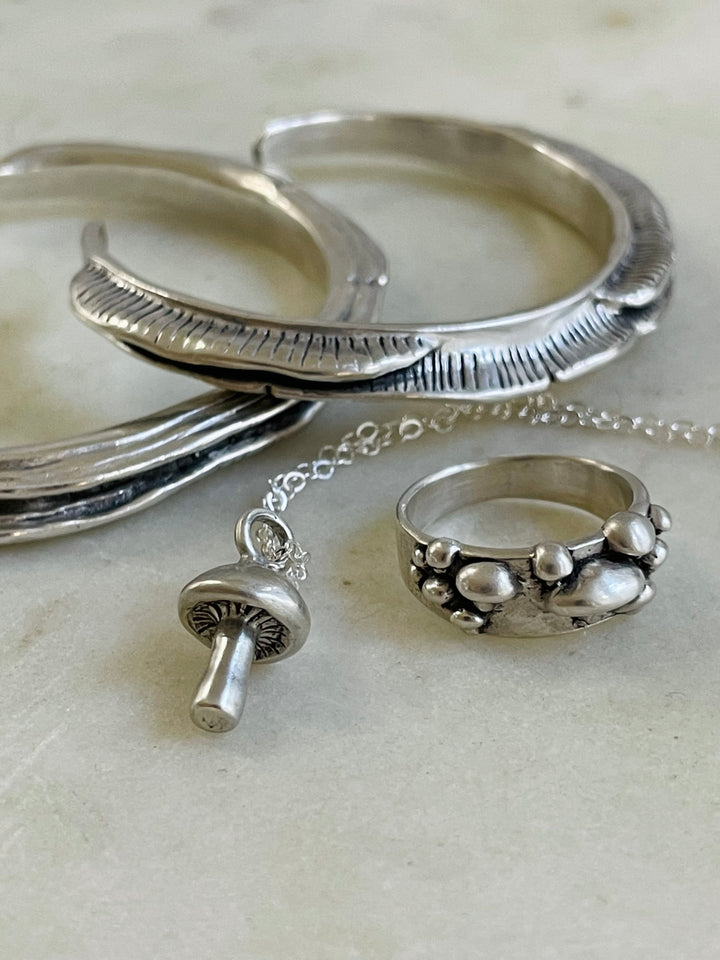 The MIMOSA Handcrafted Mushroom Jewelry Collection In Sterling Silver