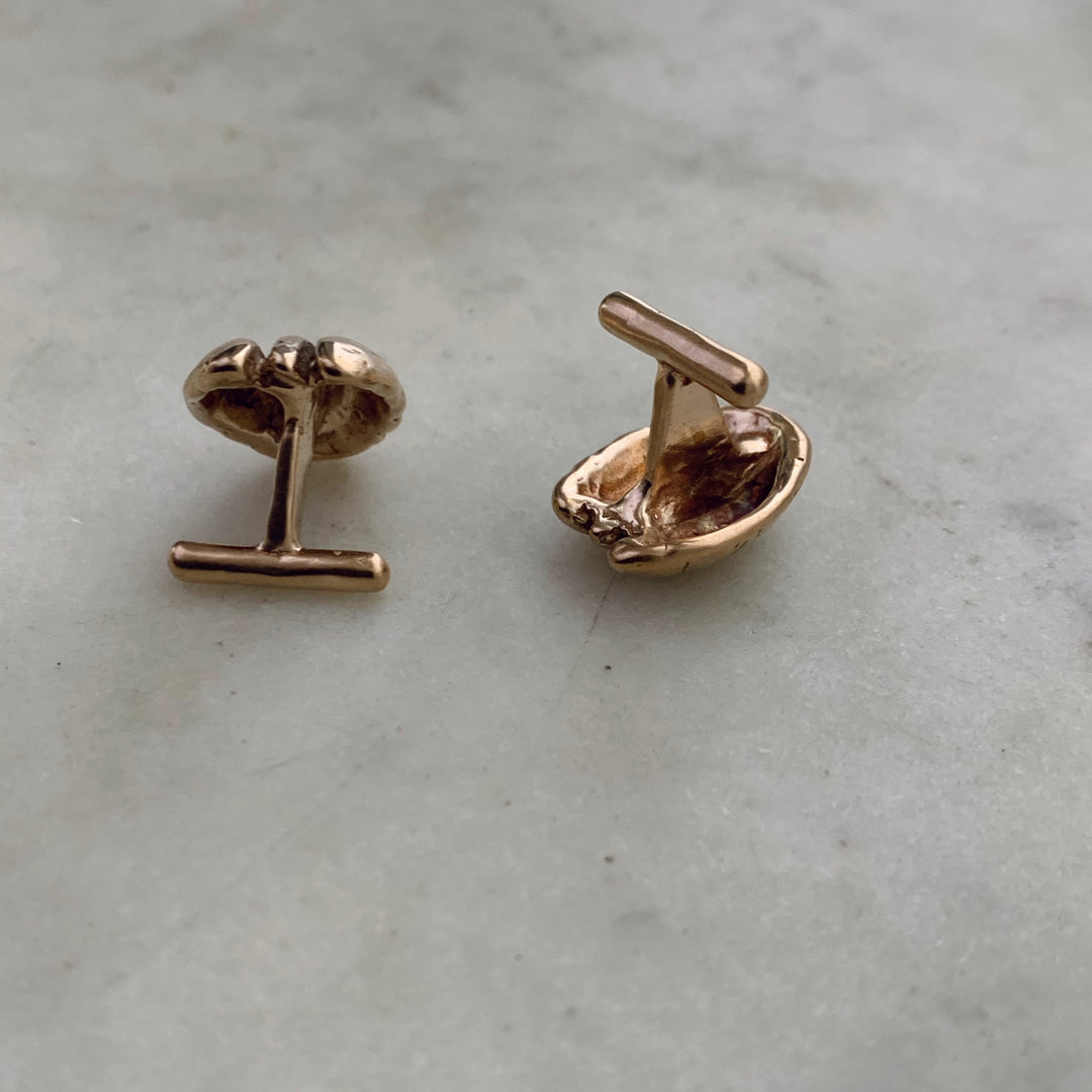 Handcrafted Bronze Pecan Cufflink Jewelry