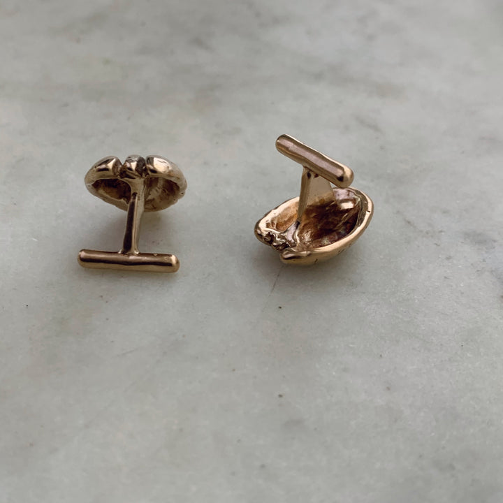 Handcrafted Bronze Pecan Cufflink Jewelry