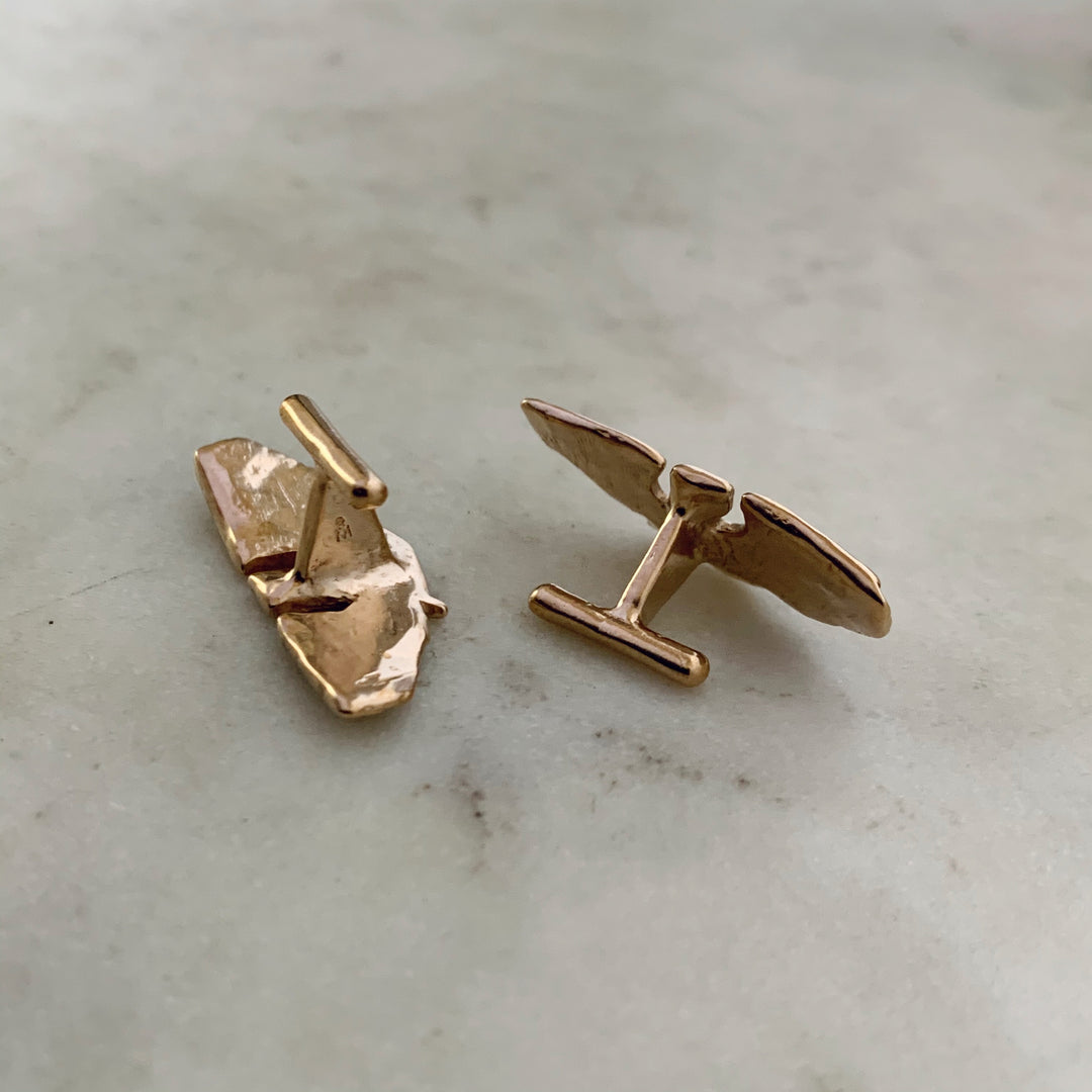 Handcrafted Bronze Pelican Cufflink Jewelry