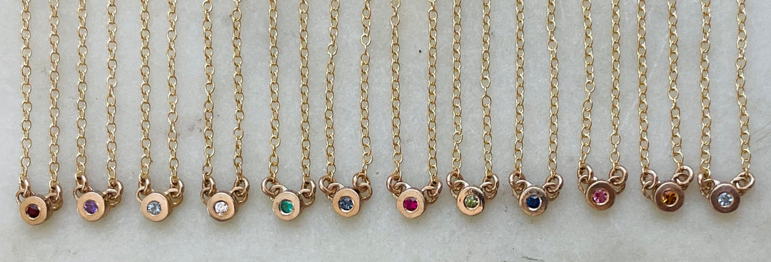 MIMOSA Handcrafted's Grace Necklaces with Birthstone for Each Month