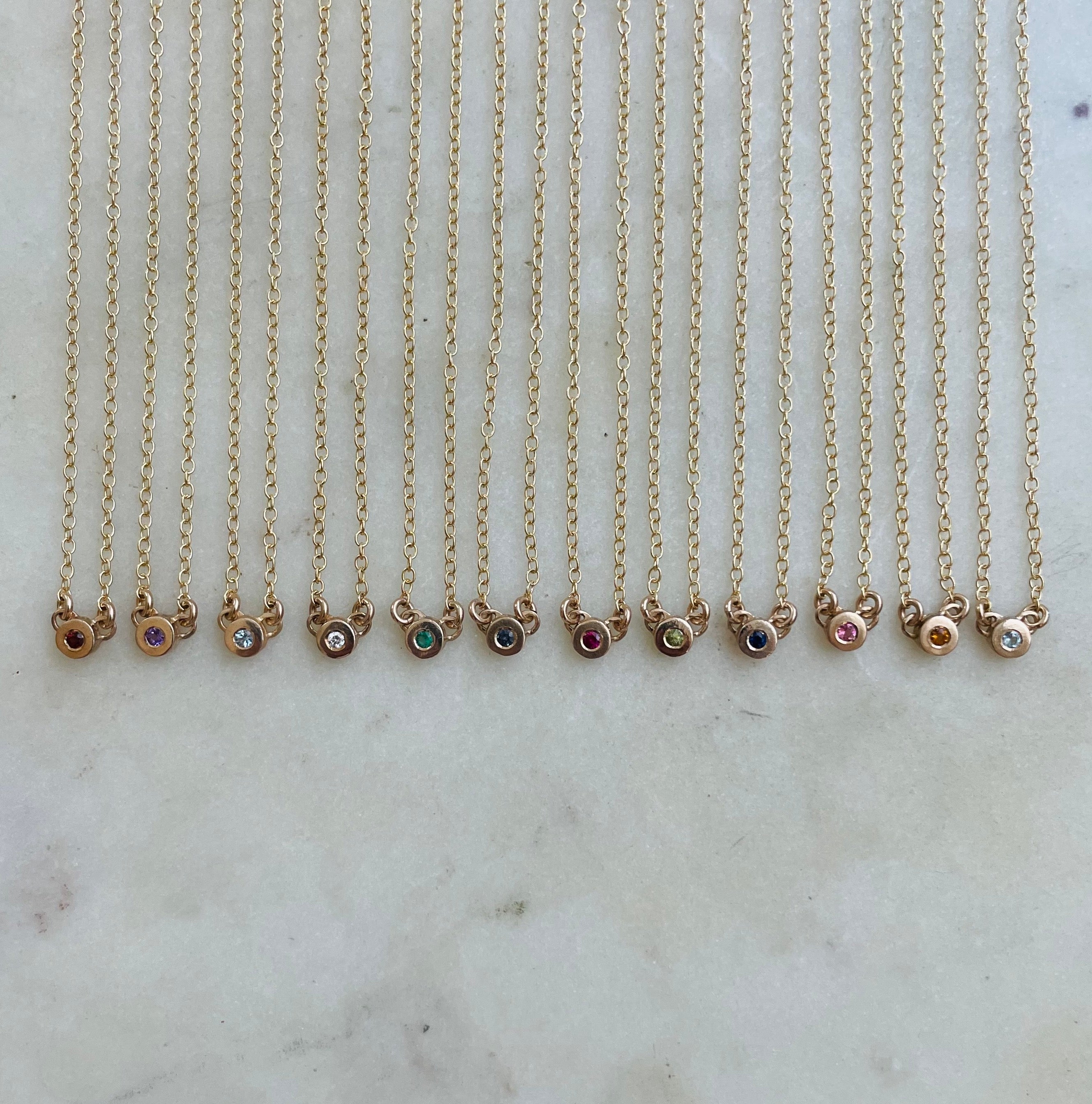MIMOSA Handcrafted's Grace Necklaces with Birthstone for Each Month