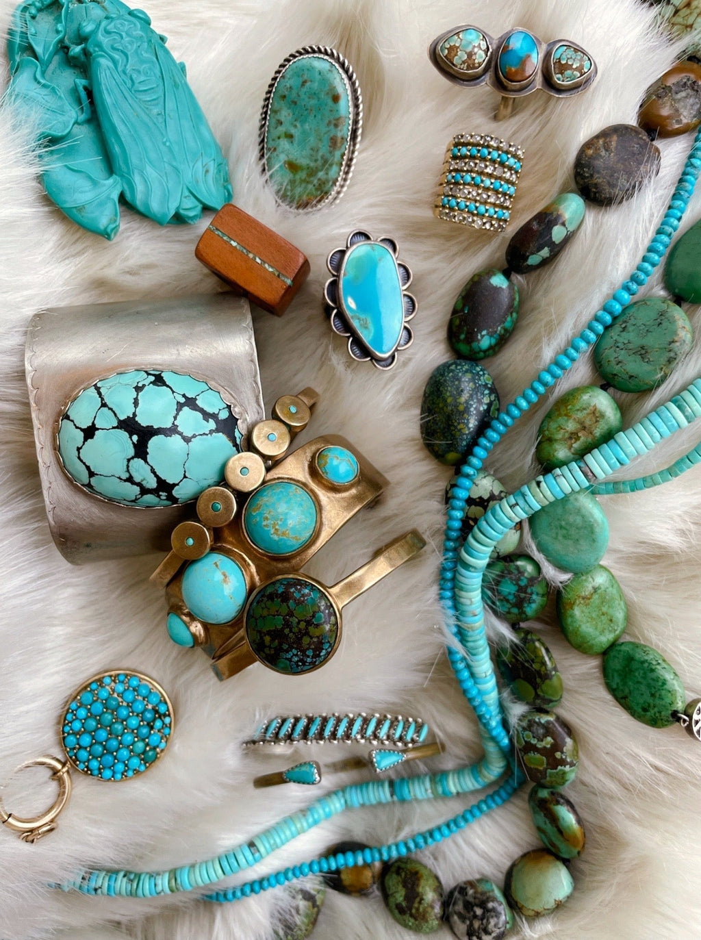 turquoise and tobacco jewelry GOLDEN HILLS" & Sterling Silver Concho with Dangle Earrings The Briscoe Turquoise Statement Necklace Set from Calli Co Silver Elan Turquoise Ring | Genuine