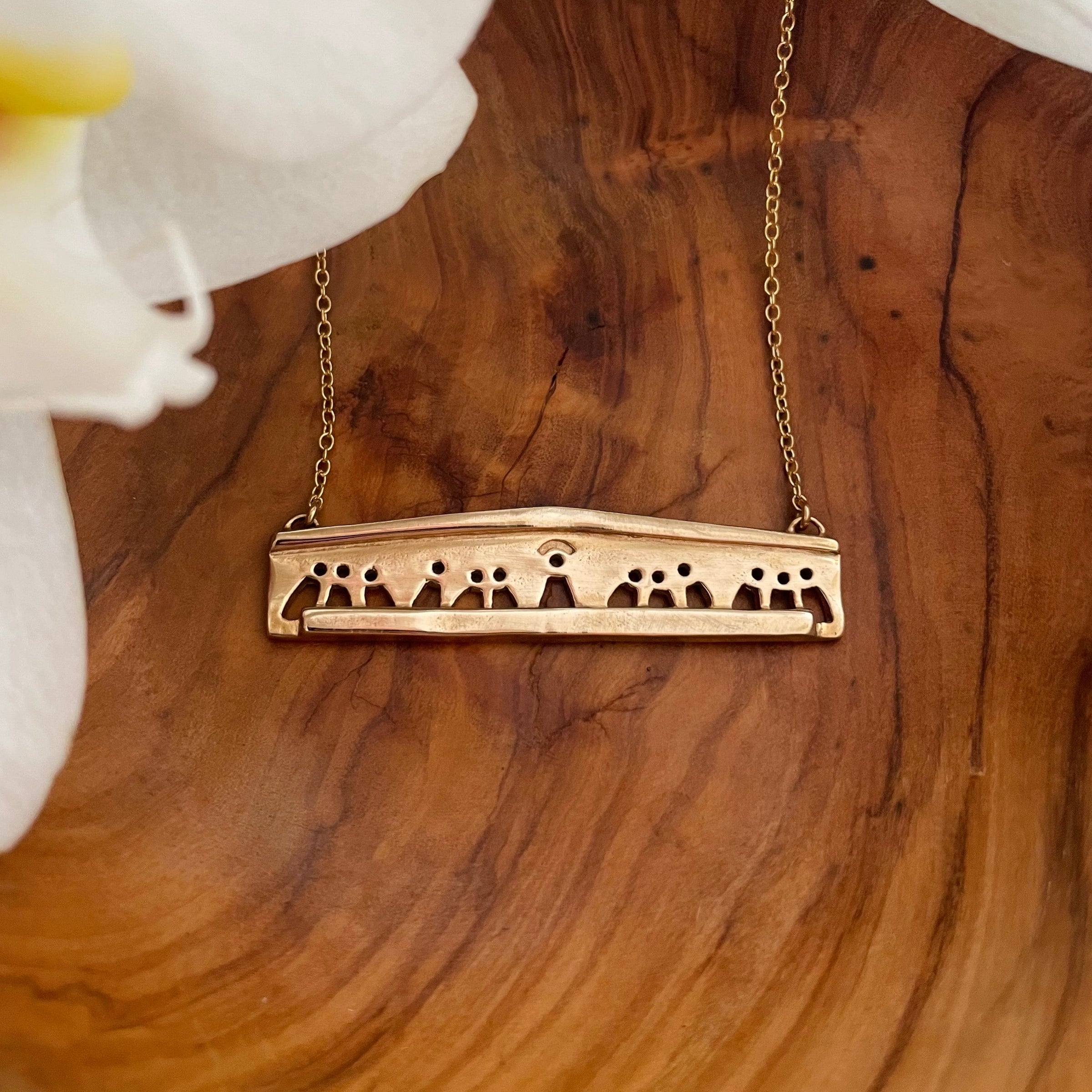 MIMOSA Handcrafted Bronze Last Supper Necklace