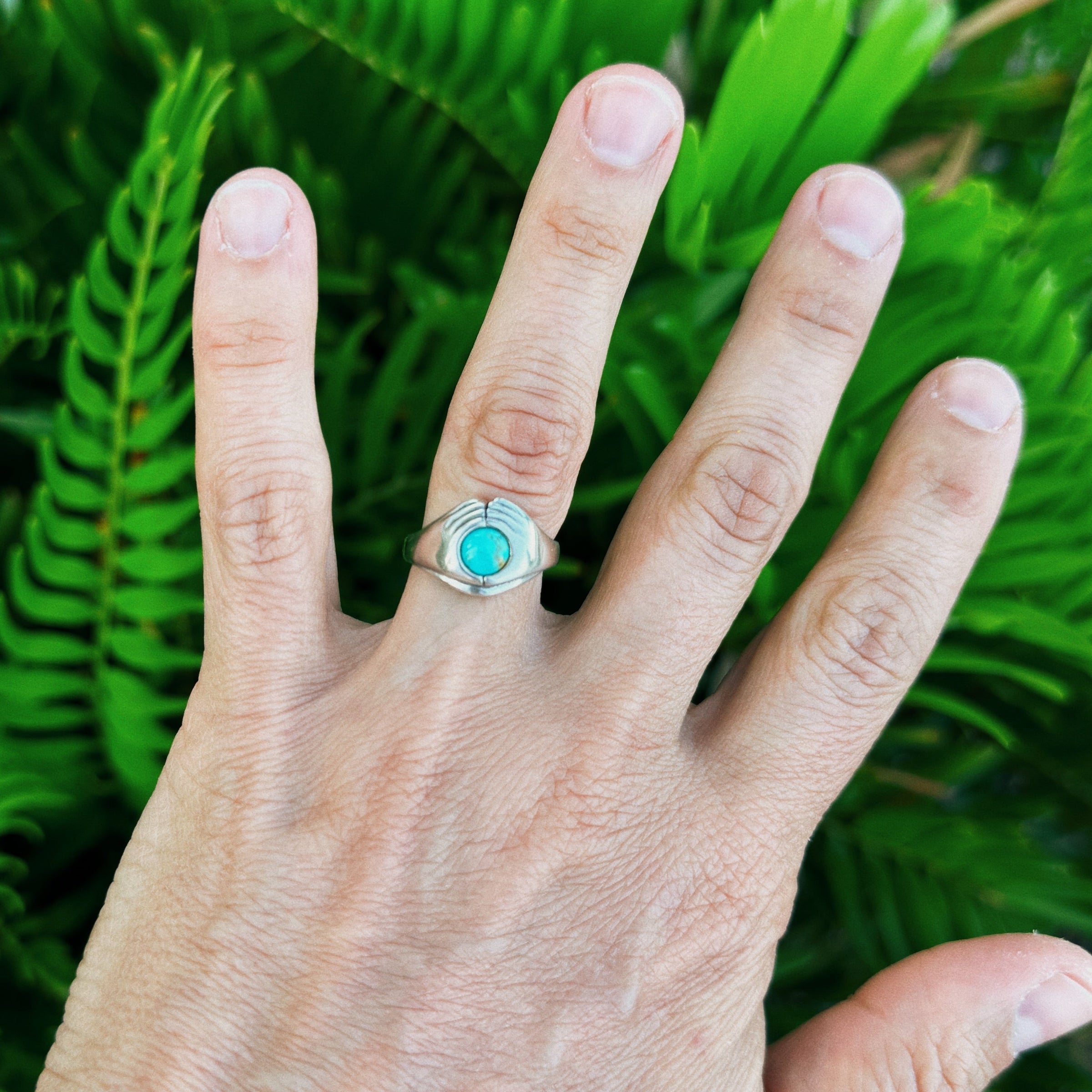 MIMOSA Handcrafted Held Ring with Turquoise